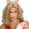 The Muppets Miss Piggy Wig W/Ears & Tiara Adult Costume