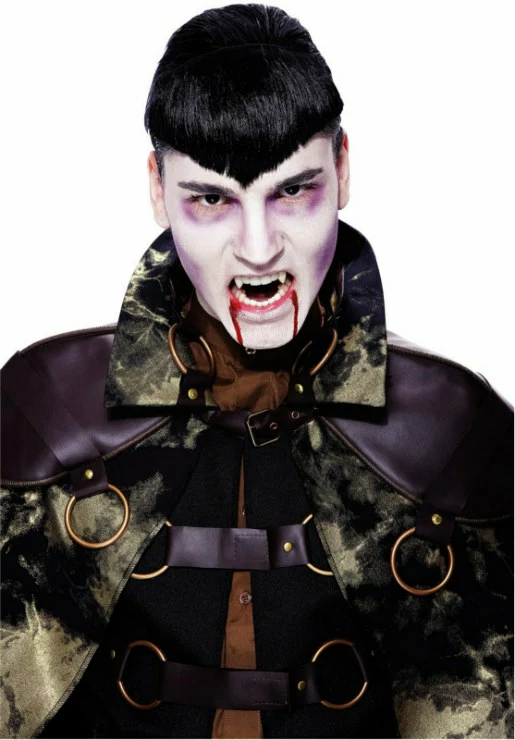 Gothic Widows Peak Black Hairpiece Adult 3 Gothic Widows Peak Black Hairpiece Adult