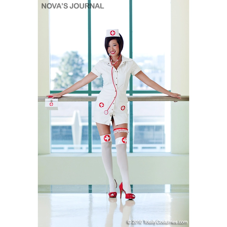 White Pleather Nurse Costume 3 White Pleather Nurse Costume