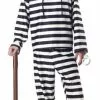 Prisoner Costume -Fancydress Shop mens prisoner costumeL